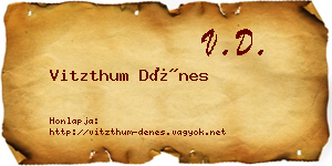 Vitzthum Dénes névjegykártya